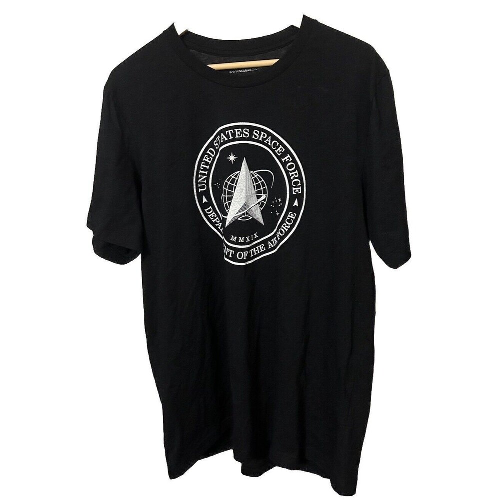 United States Space Force Men's Extra Large Black and White T-Shirt